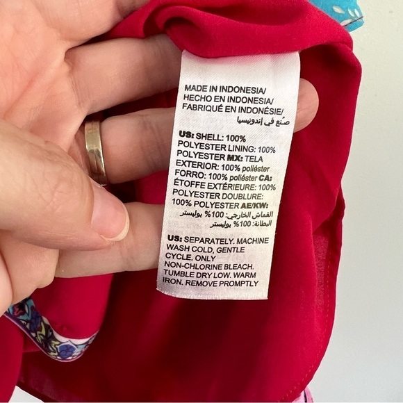 Chicos Patchwork Peplum Flutter Sleeve Top - Picture 12 of 13